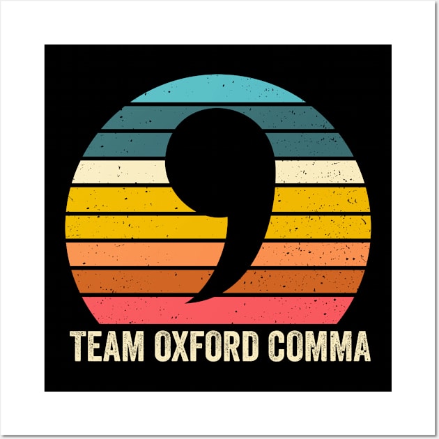Womens Funny English Teacher Coffee Oxford Comma Wall Art by swissles